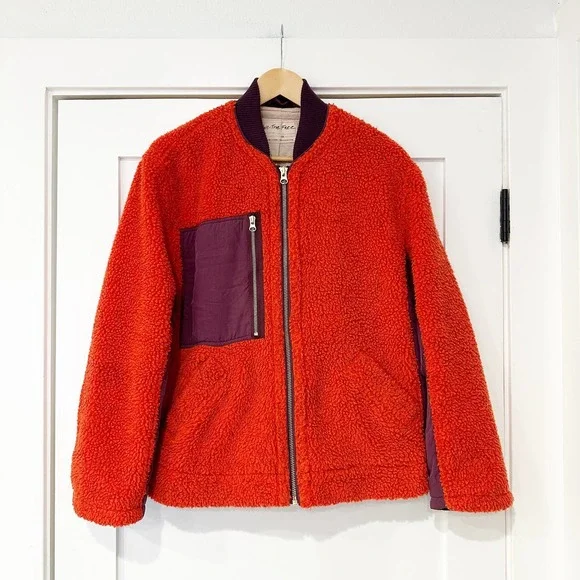 Free People Women's Rivington Sherpa Jacket Orange Purple sz XS - Picture 6 of 15